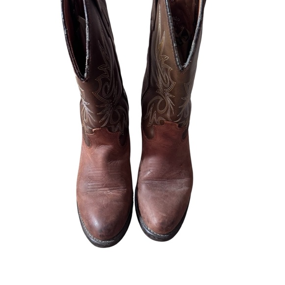 Laredo 4242 Lea Vamp Fox Brown Pull On Western Cowboy Boots Mens 7.5 EW Extra W - Picture 5 of 7